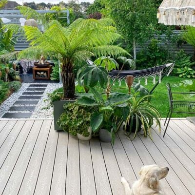 Cladco WPC 4m Hollow Composite Decking Board Ivory WPCHRI40