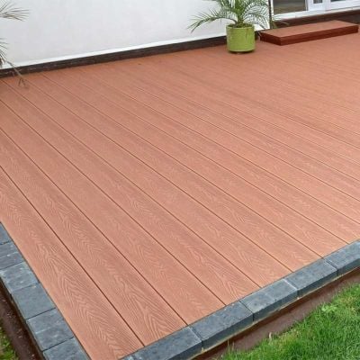 Cladco WPC Woodgrain Reversible 4m Hollow Composite Decking Board 150 x 25mm - Redwood/Reddish Brown - WPCHRR40