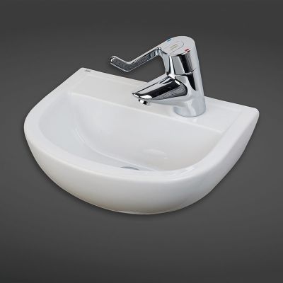 RAK Ceramics Compact 50cm Basin - 1 Tap Hole Right Hand With No Overflow - Alpine White - CO0603AWHA