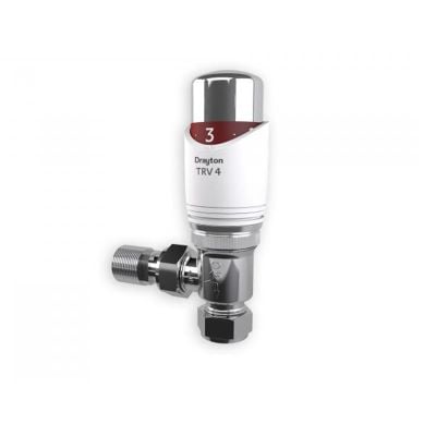 Drayton Straight TRV4 Thermostatic Radiator Valve 15mm - White/Chrome