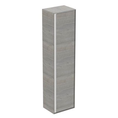 Ideal Standard Connect Air 400mm Half Column Unit 1 Door - Light Grey Wood/Matt White - E0834PS