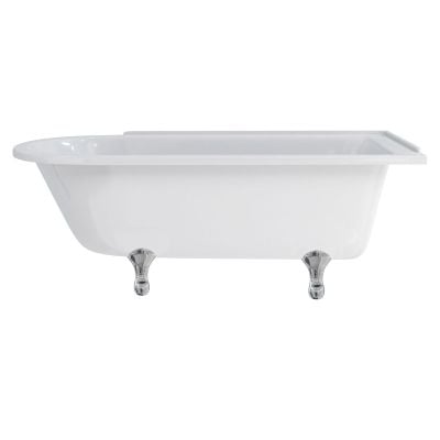 Burlington Hampton 1690 x 750mm Freestanding Right Hand Shower Bath No Tap Holes - White - E14