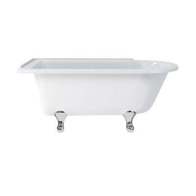 Burlington Hampton 1500 x 750mm Freestanding Left Hand Shower Bath No Tap Holes - White - E20