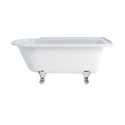 Burlington Hampton 1500 x 750mm Freestanding Right Hand Shower Bath No Tap Holes - White - E21