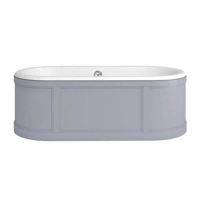 Burlington London 1800 x 850mm Freestanding Bath With Curved Surround - Grey - E22G