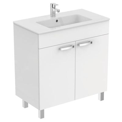 Ideal Standard Tempo 800mm Vanity Unit with 2 Doors and Legs - Gloss White - E3241WG
