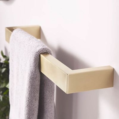 Towelrads Elcot Electric Square Closed Ended Towel Rail - Brushed Brass- 40x630mm - 488108