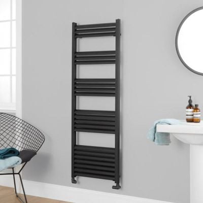 Towelrads Eton Straight Heated Towel Rail - Anthracite - 1400x300mm - 136063