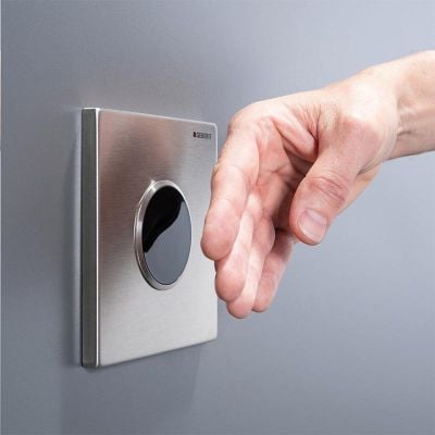 Geberit Sigma10 Urinal Flush Control Electronic Mains Operation Stainless Steel - 116.025.SN.1