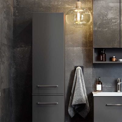 Geberit Selnova Square 1 Door Bathroom Wall Cabinet 330mm - Lava - 501.277.00.1