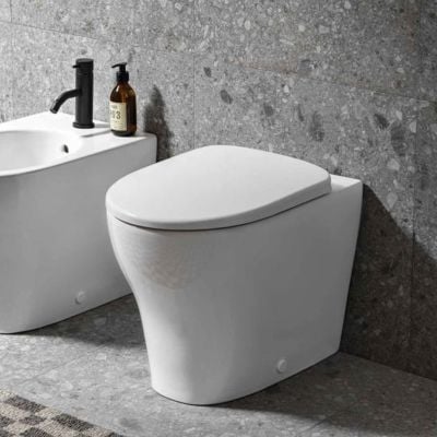Geberit Selnova Rimless Back to Wall Toilet Pan & Soft Close Seat Pack - White - 502.794.00.1