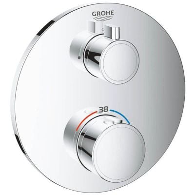 Grohe Grohtherm Thermostatic Shower Mixer Valve For 1 Outlet With Shut Off Valve - 24075000
