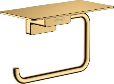 hansgrohe AddStoris Toilet Roll Holder with Shelf - Polished Gold Optic - 41772990
