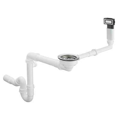 Hansgrohe D16-10 Manual Waste & Overflow Set for Single Bowl Granite - White - 43927000
