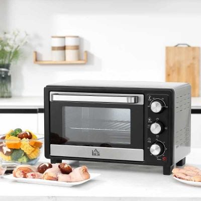 HOMCOM 1400W 16 Litre Mini Countertop Oven & Grill - Silver - 800-083V70 Main Image