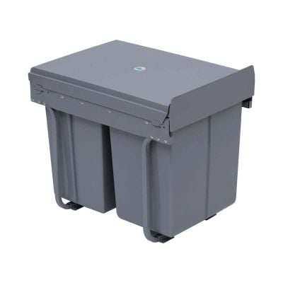 HOMCOM Kitchen Waste Sorter Bin 40 Litres - Grey - 851-002