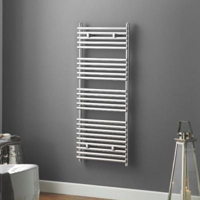 Towelrads Iridio Straight Hot Water Towel Rail 500mm x 400mm - White - 120965 lifestyle