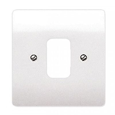 MK Grid plate 1 gang moulded white