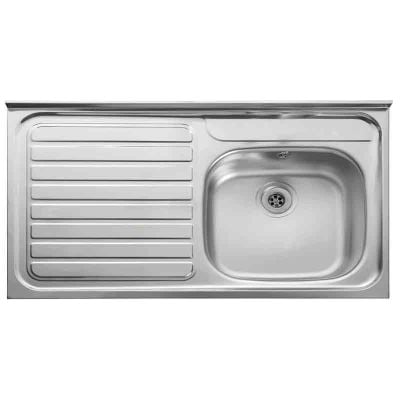 Leisure Contract Roll Front 1.0 Bowl Kitchen Sink Left Hand Drainer - Stainless Steel - LC106L/RF