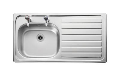 Leisure Lexin 1.0 Bowl Kitchen Sink Right Hand Drainer - Stainless Steel LE95R/