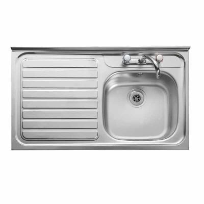 Leisure Contract Square Front 1.0 Bowl Kitchen Sink Left Hand Drainer - Stainless Steel LC106L/