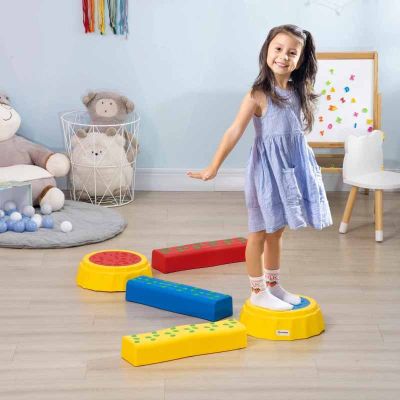 Outsunny 5 Piece Kids Balance Beam & Balance Bridge - 347-002V00MX