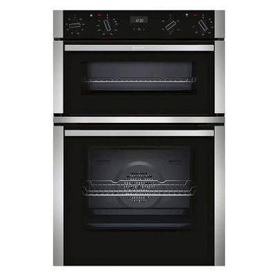 Neff N50 U1ACE2HN0B Built-In Double Electric Oven - St/Steel - Face Display Front View