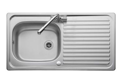 Leisure Linear 1 Bowl Inset Kitchen Sink Reversible - Stainless Steel - LR950/
