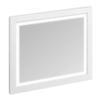 Burlington 900 x 750mm Bathroom Framed Mirror With LED Illumination - Matt White - M9MW