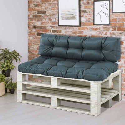 Outsunny 2 Piece Back and Seat Garden Bench Cushions - Grey - 84B-521V70LG