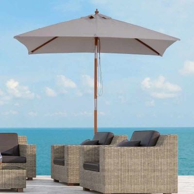 Outsunny Patio Umbrella Parasol - Grey - 84D-017GY