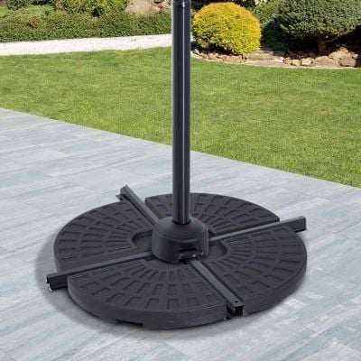 Outsunny 4 Piece HDPE Portable Umbrella Base - Black - 84D-061