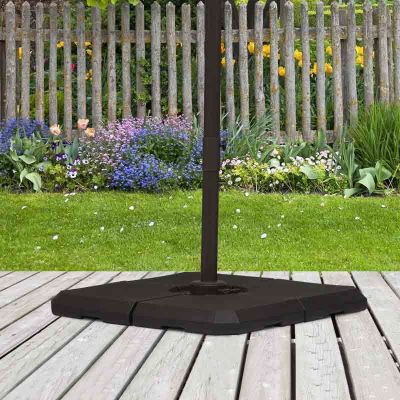 Outsunny Polyethylene Sand or Water Fillable Parasol Base - Black - 84D-070