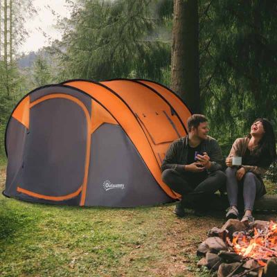 Outsunny 5 Man Pop Up Tent - Orange & Grey - A20-169OG