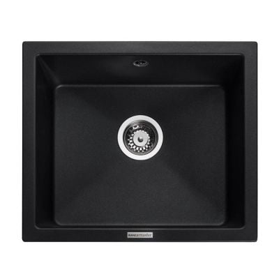 Rangemaster Paragon 1 Bowl Igneous Granite Kitchen Sink - Ash Black - PAR4553AS/