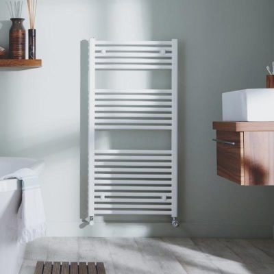 Towelrads Pisa Straight Heated Towel Rail 1800x400mm - White - ZTK0018400