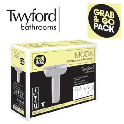 Twyford Moda Washbasin 55cm Grab & Go Pack