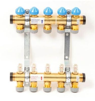 Polypipe (5 Port) 15mm Brass UFH Manifold - PB12740