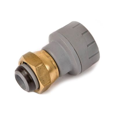 Polyplumb Straight Tap Connector  (Brass Connecting Nut) 15mm x 1/2"