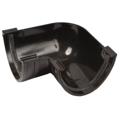 Polypipe 117mm Polyflow Deep Capacity Gutter 90 Degree Angle Black