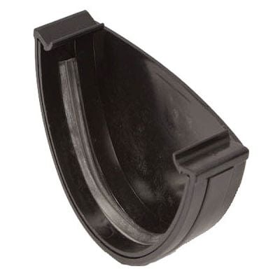 Polypipe 117mm Polyflow Deep Capacity Gutter External Stop End Black