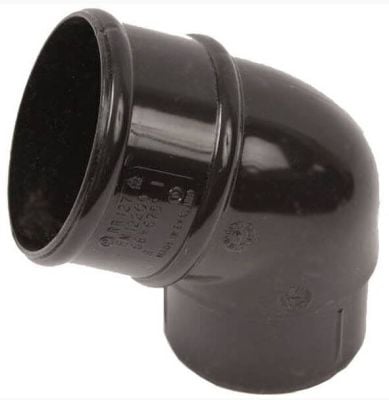 Polypipe 68mm Round Downpipe Bend 112.5 Degree Black
