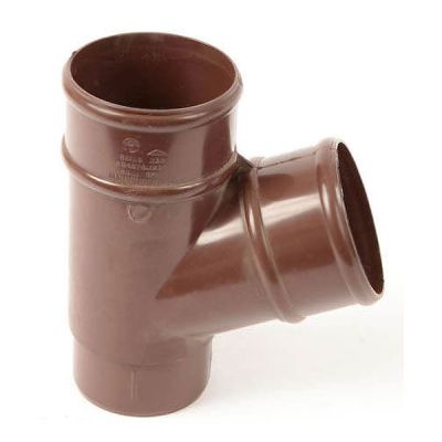Polypipe 68mm Round Downpipe Branch 112.5 Degree Brown