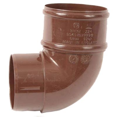 Polypipe 68mm Round Downpipe Bend 92.5 Degree Brown
