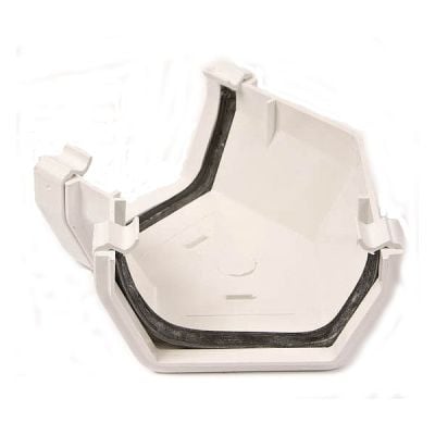 Polypipe 112mm Square Rainwater Gutter 135 Degree Angle White