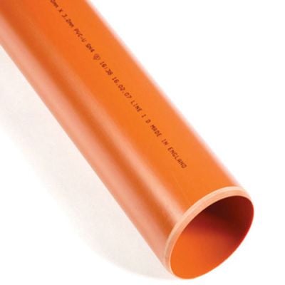 Polypipe Underground Drainage 110mm Plain Ended Pipe 3 Mtr