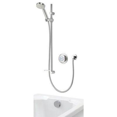 Aqualisa Quartz Digital Concealed Shower, Diverter, Bath Overflow Filler, HP/Combi - QZD.A1.BV.DVBTX.14 - DISCONTINUED