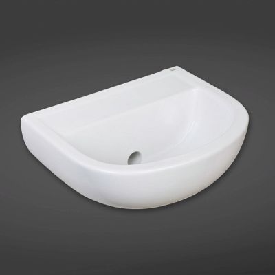 RAK Ceramics Compact 50cm Horizontal Outlet Basin - No Tap Hole - Alpine White - CO0802AWHA
