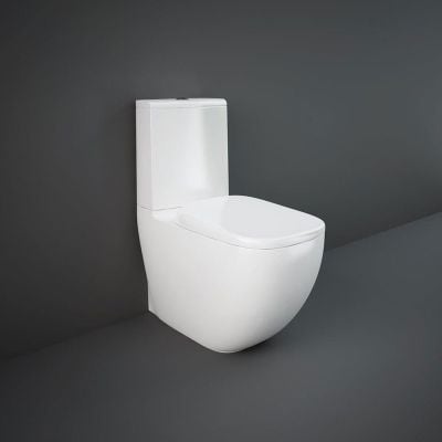 RAK Ceramics Illusion Rimless Close Coupled Toilet Pan - Alpine White - ILLWC1146AWHA