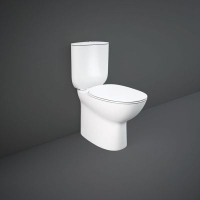 RAK Ceramics Morning Rimless Close Coupled Toilet Pan - Alpine White - MORWC1145AWHA